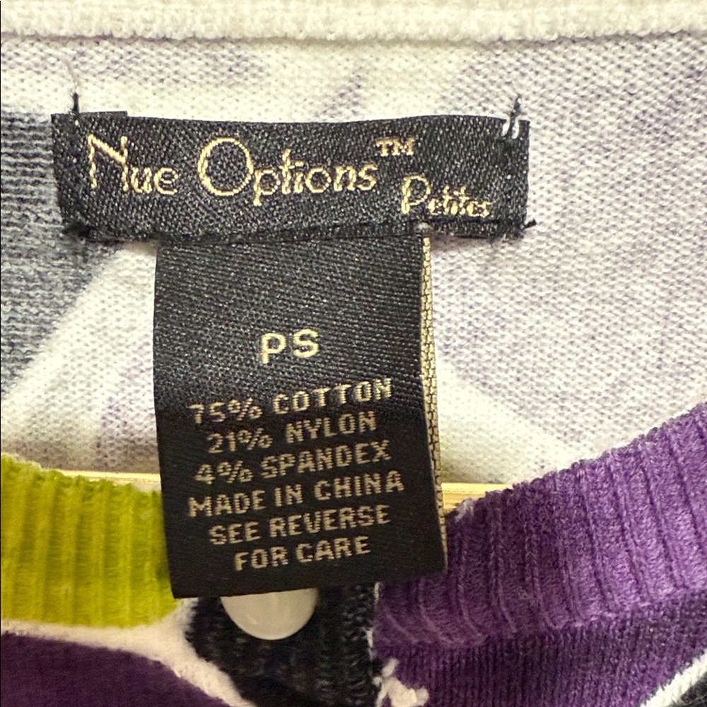 Nue Options Purple and Green Floral Cardigan - Picture 3 of 6